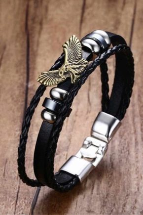 Pulseras de cuero para hombre con plata