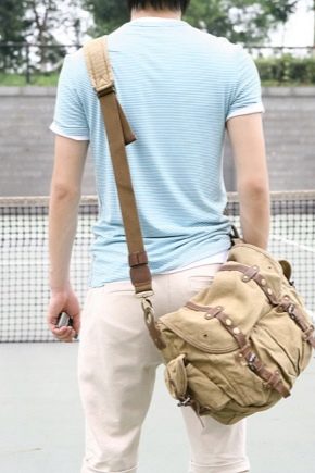 Bolsas de ombro em tecido masculino