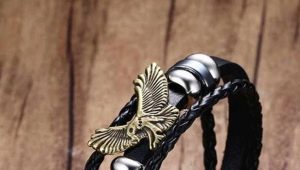 Ανδρικά δερμάτινα βραχιόλια με ασημί