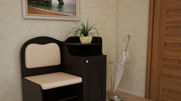 Piédestaux avec un siège dans le couloir