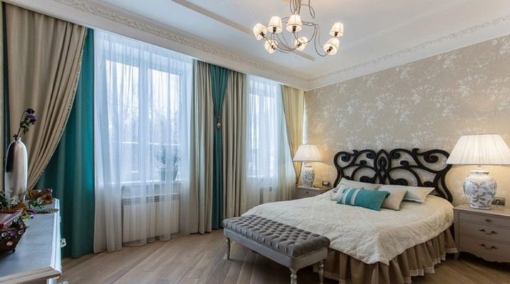 Yatak odasında çift perde hakkında bilmeniz gereken her şey