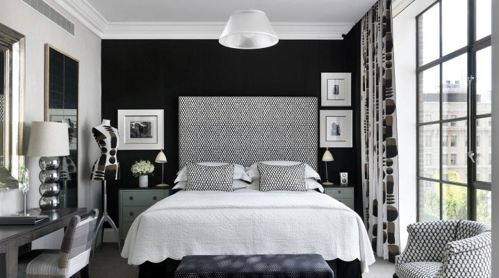 Decorazione della camera da letto in bianco e nero